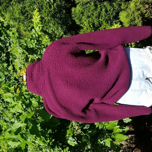 PINK Victoria's Secret FUZZY 1/4 ZIP PULLOVER - Picture 4 of 5